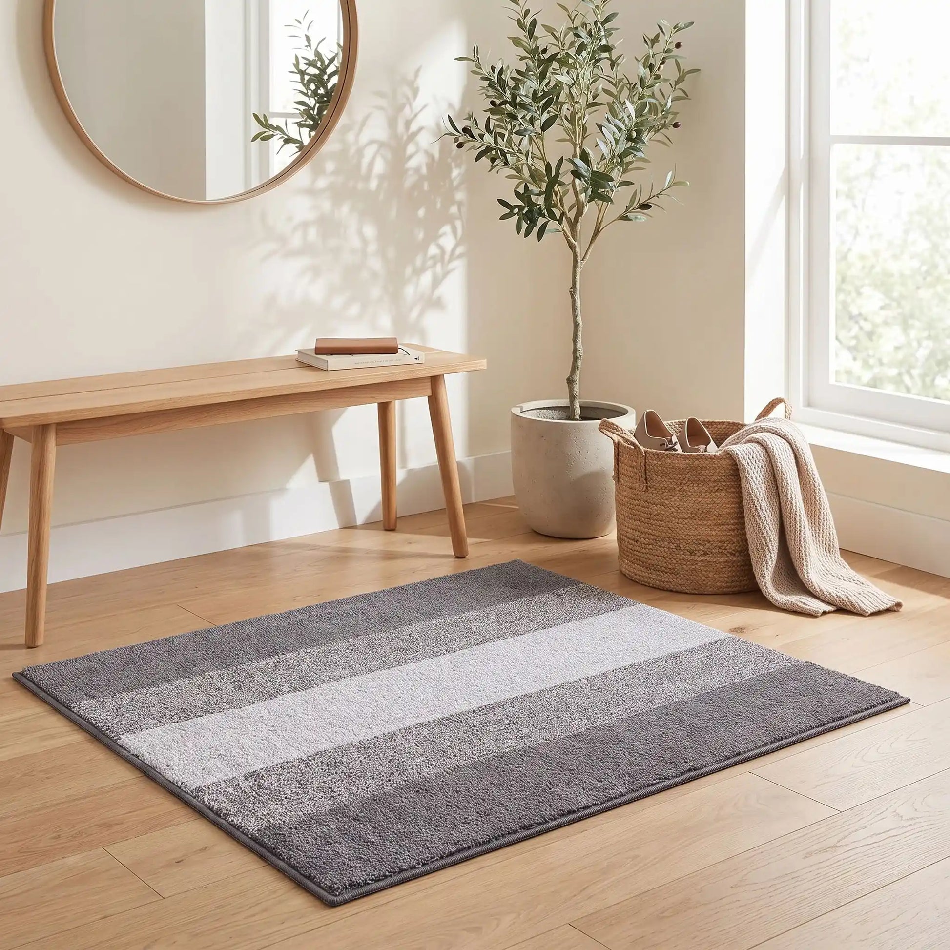 Tapis d’entrée intérieur LYKKE™ SoftStep gris en microfibre antidérapante
