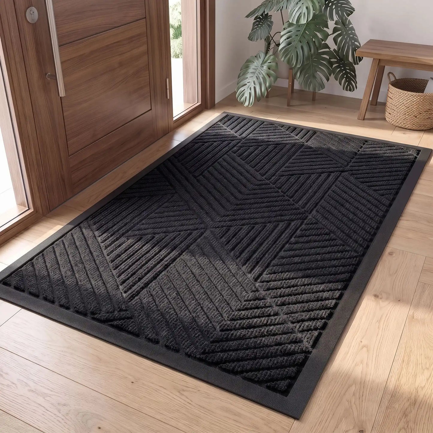 Tapis d’entrée NORDEN™ AquaGuard noir en fibres polyester et caoutchouc