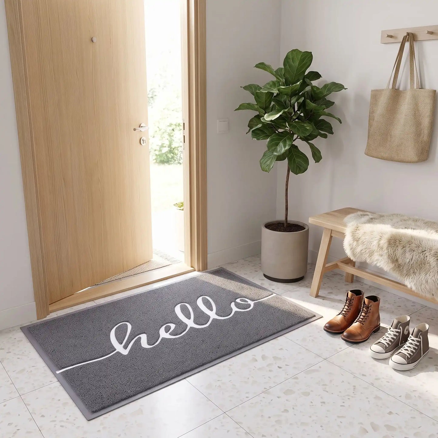 Tapis d’entrée NORDEN™ AquaStop hello technique PVC et caoutchouc