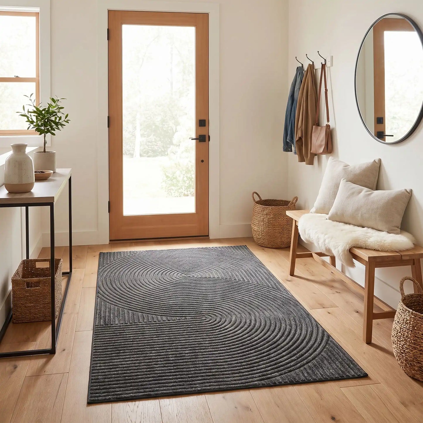 Tapis d’entrée NORDEN™ rainures 3D motif cercle haute‑résistance