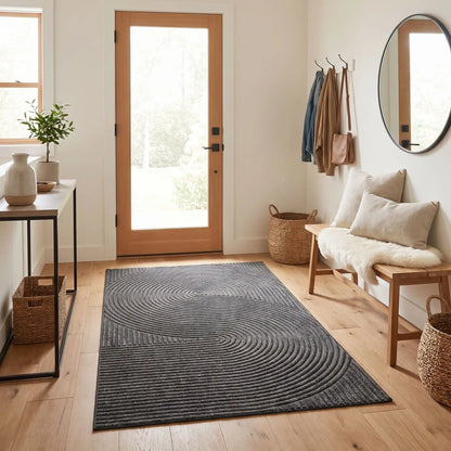 Tapis d’entrée NORDEN™ rainures 3D motif cercle haute‑résistance