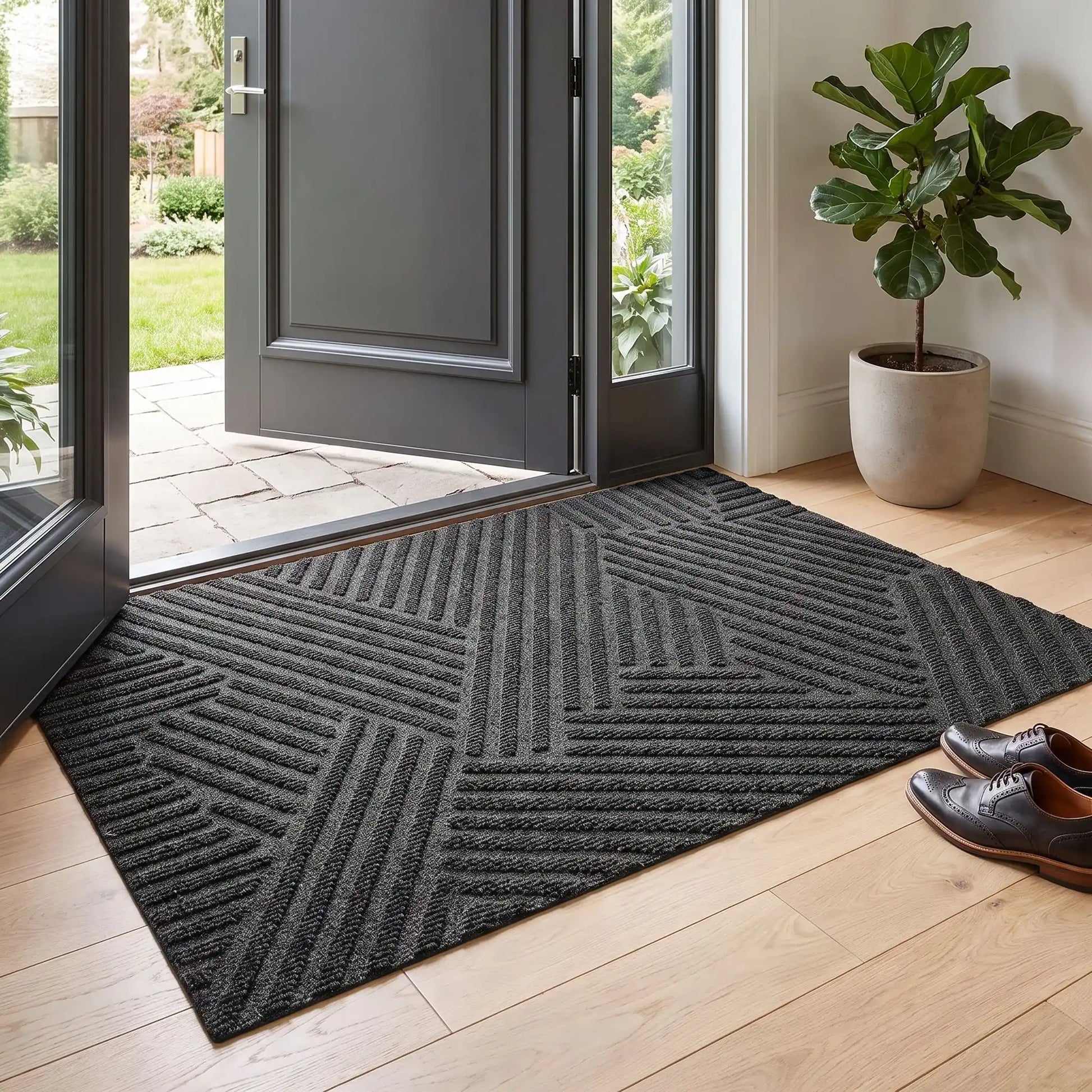 Tapis d’entrée NORDEN™ rainures 3D Pro résistance industrielle 100% polyester gris 