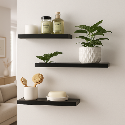 Trois etagere en bois chêne massif dans l'entrée