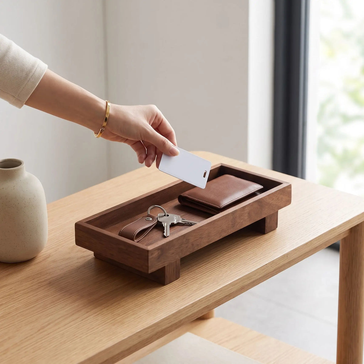 Vide‑poche Design SKOG™ bois Zen Japonais, style épuré et naturel