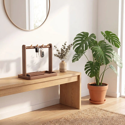 Vide-poche design Skog Column sur meuble avec plante