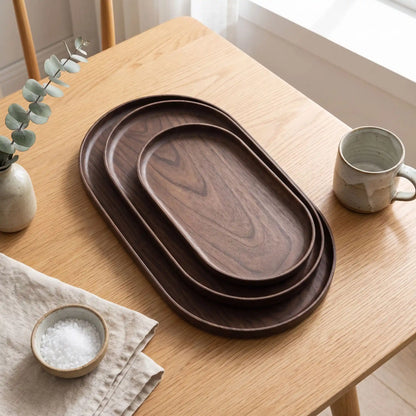 Vide‑poches SKOG™ noyer ovale de trois grandeurs